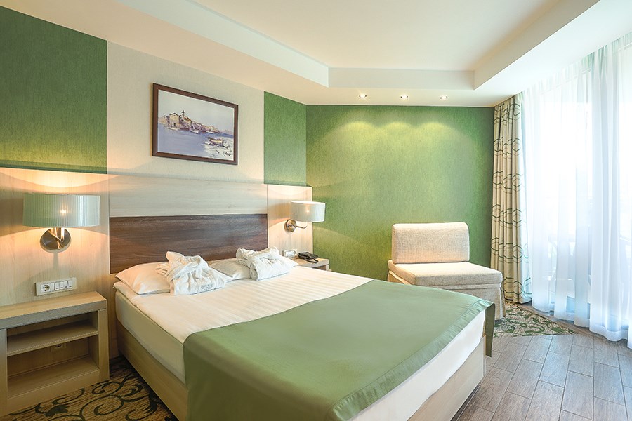 СТАНДАРТНЫЙ ДВУХМЕСТНЫЙ - DBL - с видом на море - 1 общая кровать шириной 1,4 м. в Дагомыс