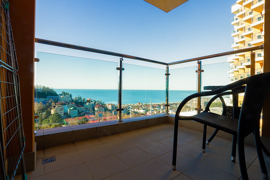 СТАНДАРТНЫЙ ДВУХМЕСТНЫЙ - DBL - с видом на море - 1 общая кровать шириной 1,4 м. в Дагомыс