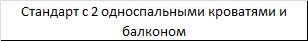 Стандарт с 2 односпальными кроватями и балконом в Гелиопарк Резидент