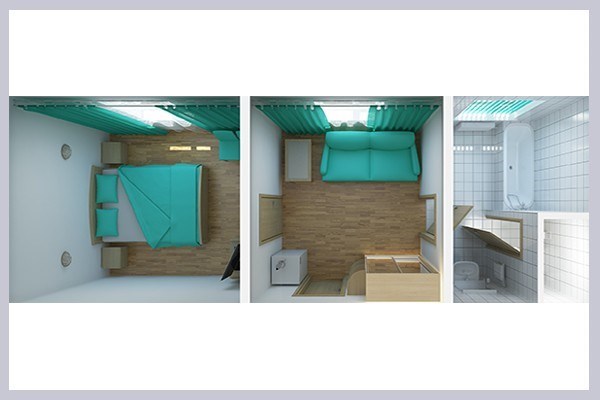 Эконом 2-комнатный 2-местный (1 корпус) в Волжские дали