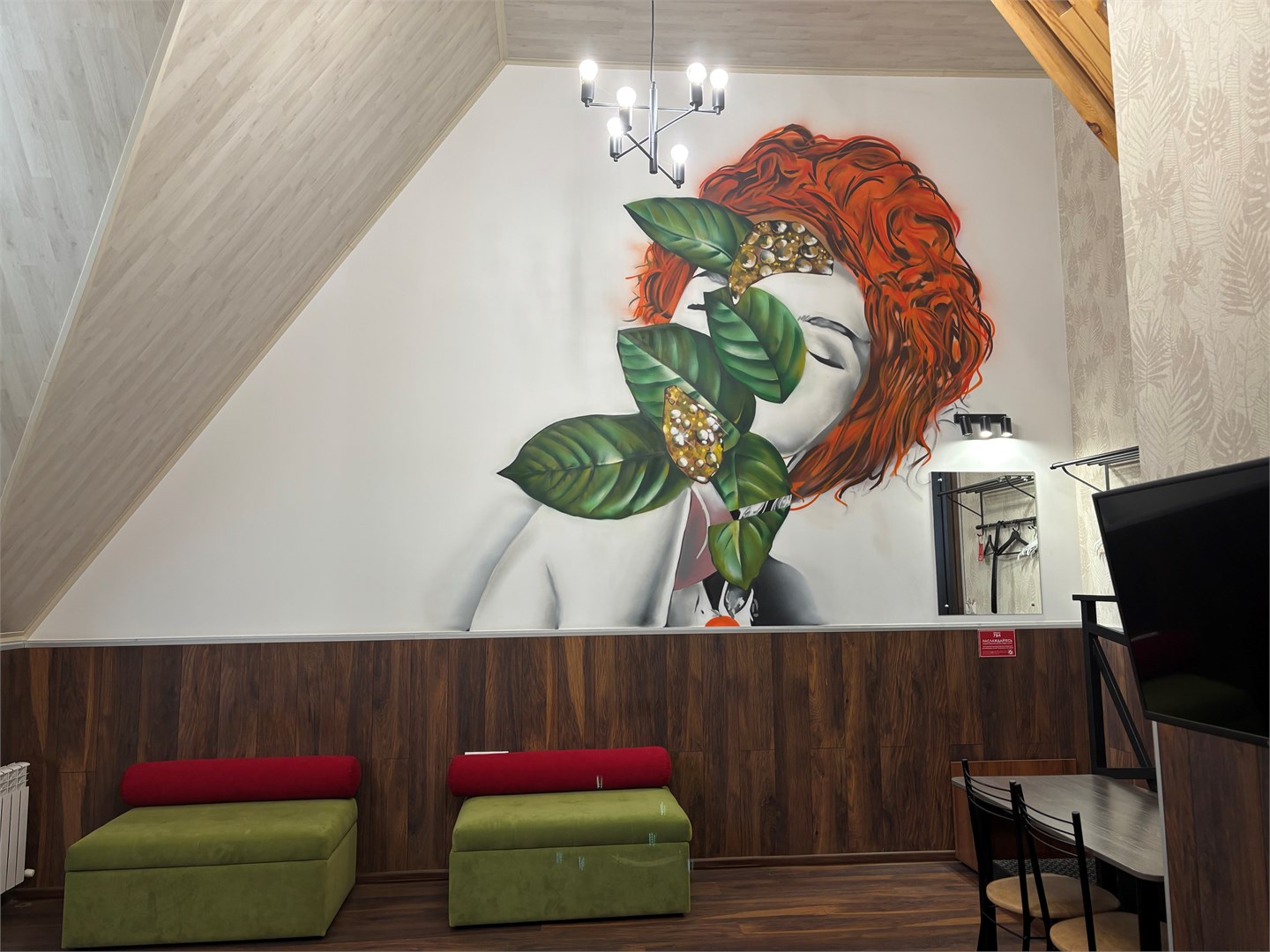 Двухместный номер с двуспальной кроватью и двумя доп.креслами в Объект 784