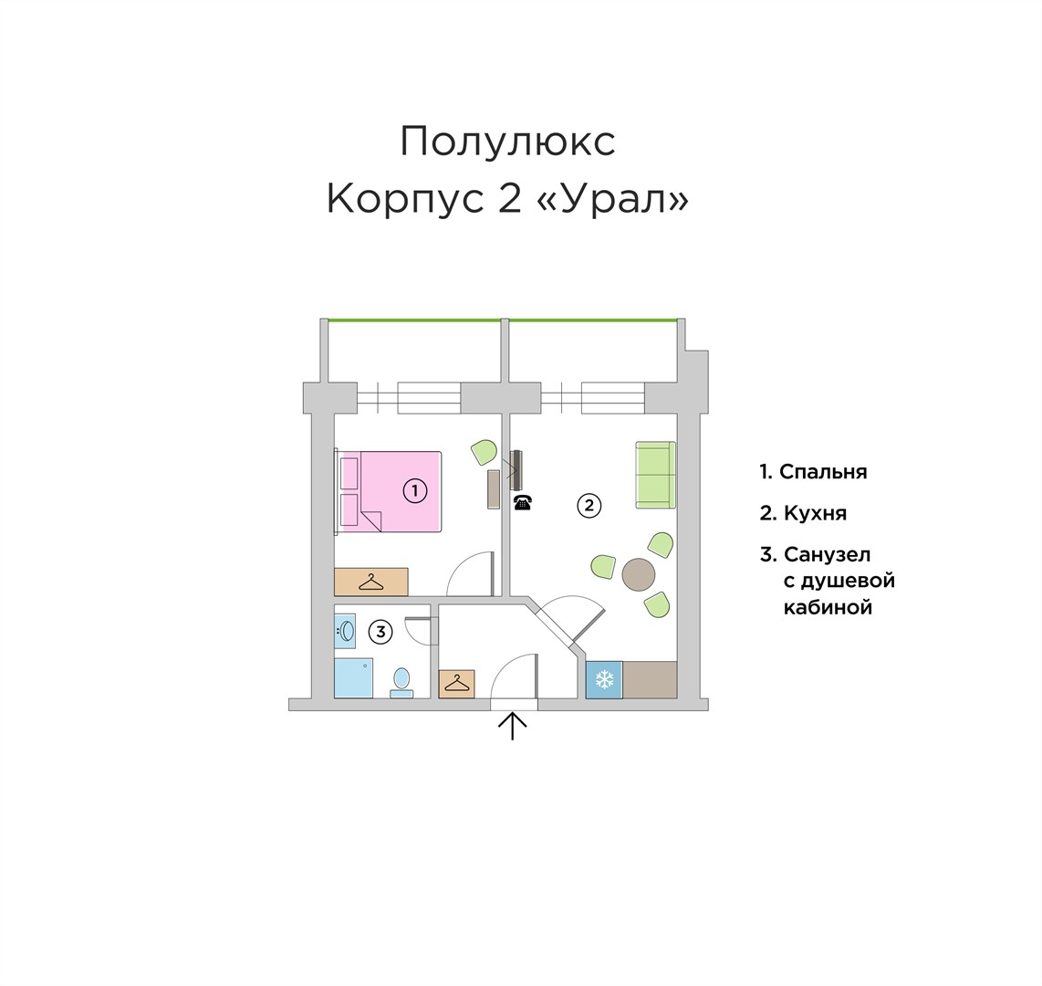 Полулюкс / 2 корпус "Урал" в Десна