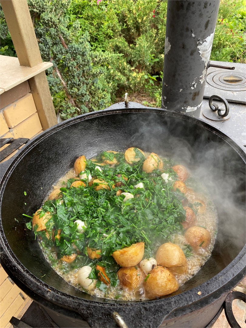 бассейн в шале с сауной, зоной барбекю и кухней в Вилла с видом на горы
