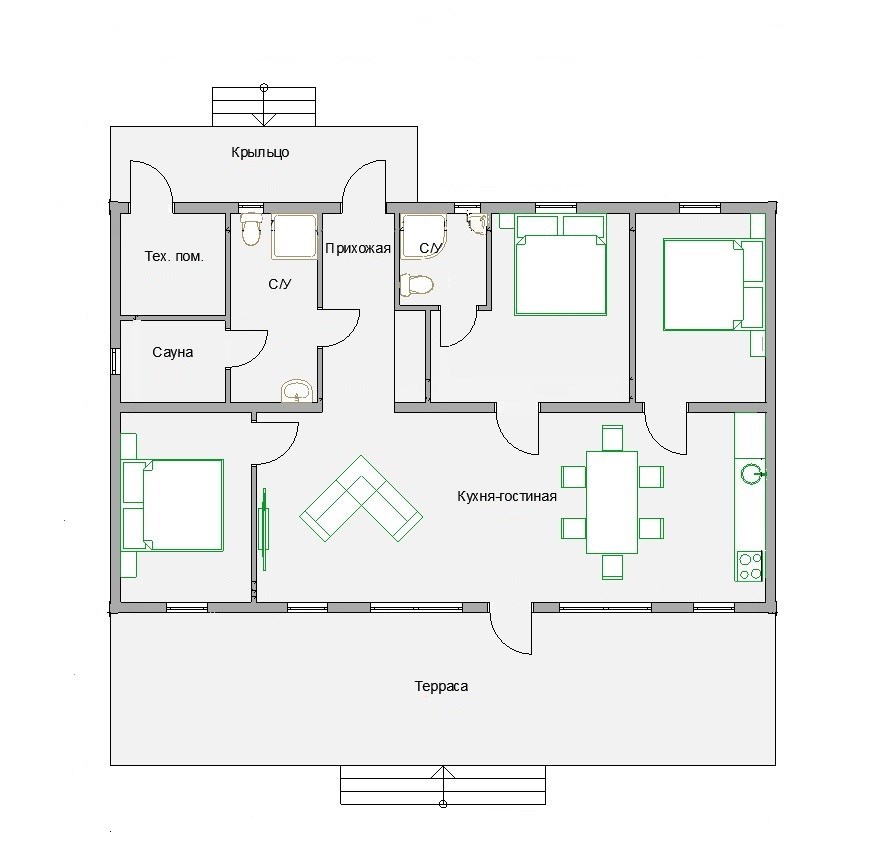 Коттедж "Форест" на 6 человек в Окунёвая