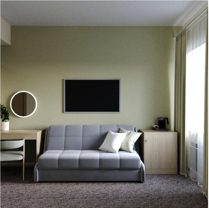 Студия  с балконом в Ерино