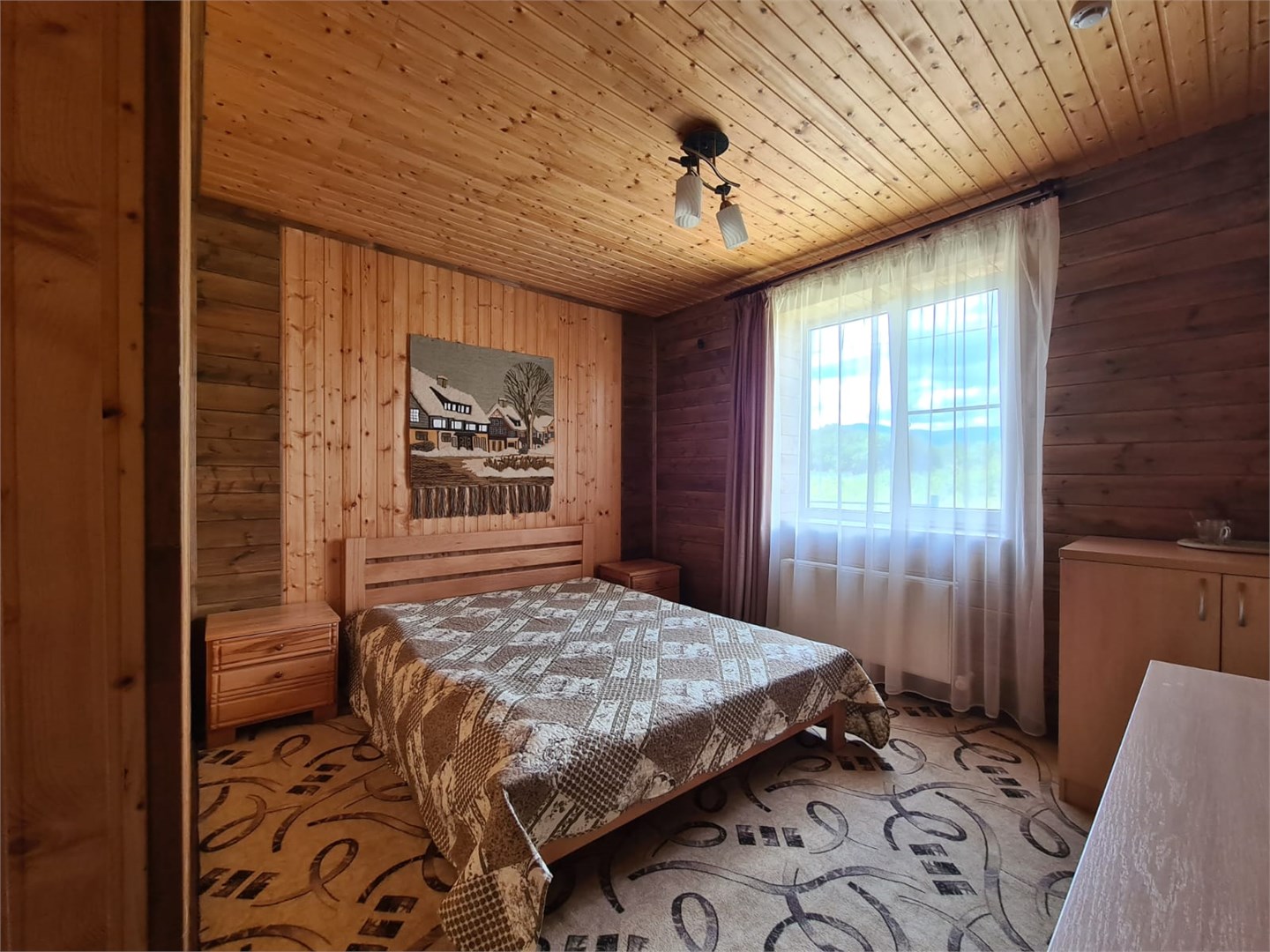 Двухместный стандарт с двуспальной кроватью, вид на горы в Горная слобода