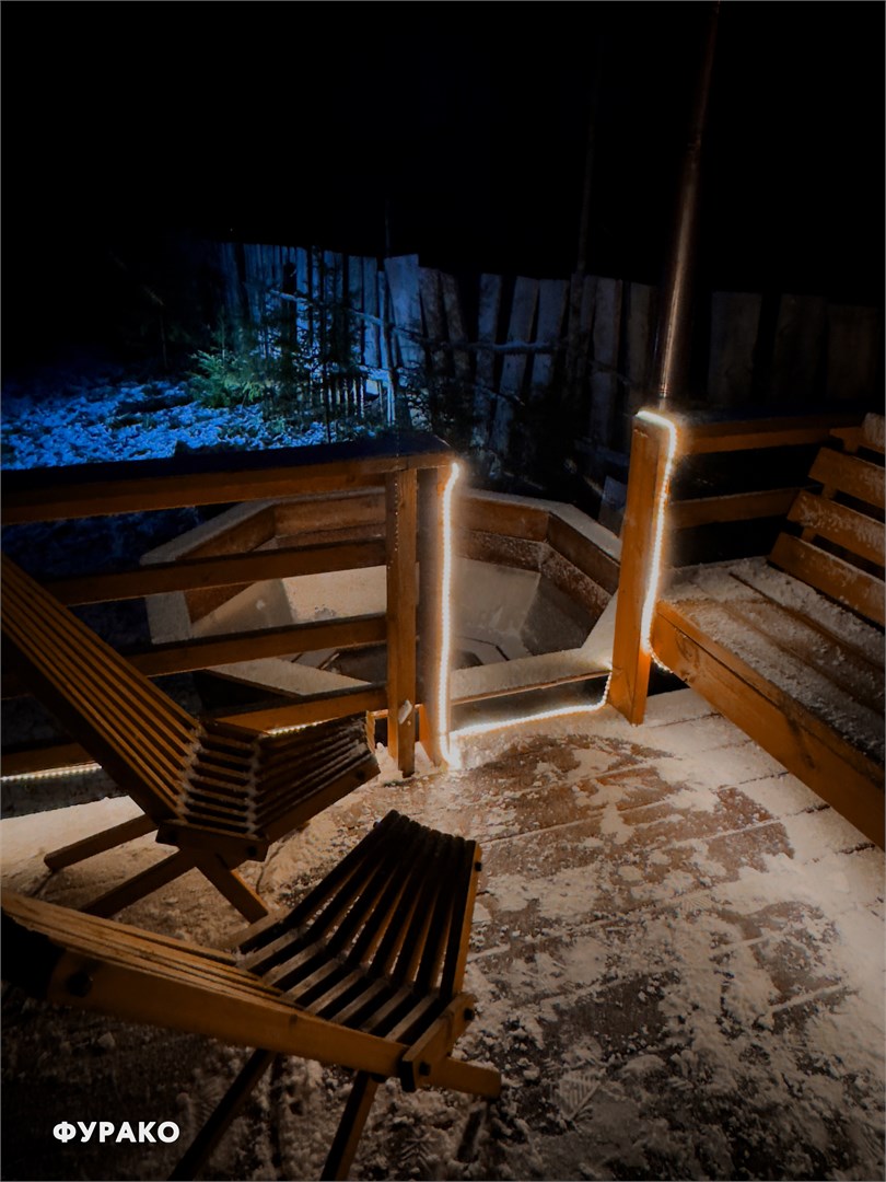 Шестиместный дом с банным чаном и сауной 50м от берега (6+1) в Карелия парк