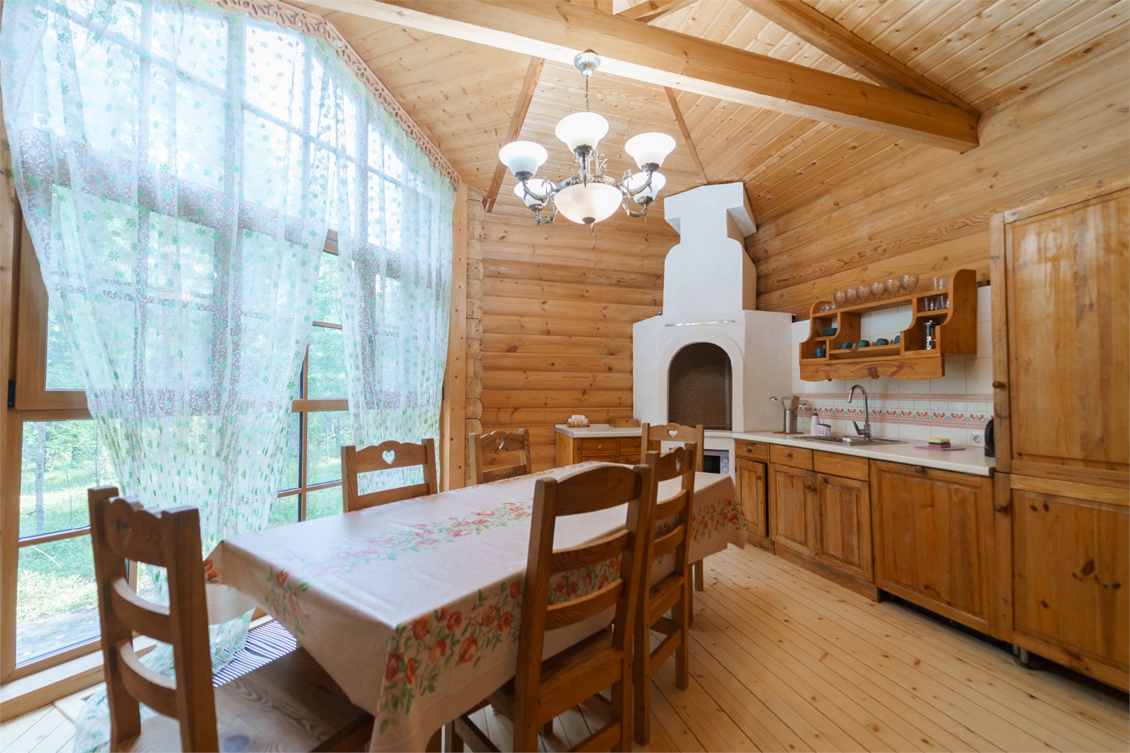 Русская деревня, одноэтажный дом с сауной в Шишки на Лампушке