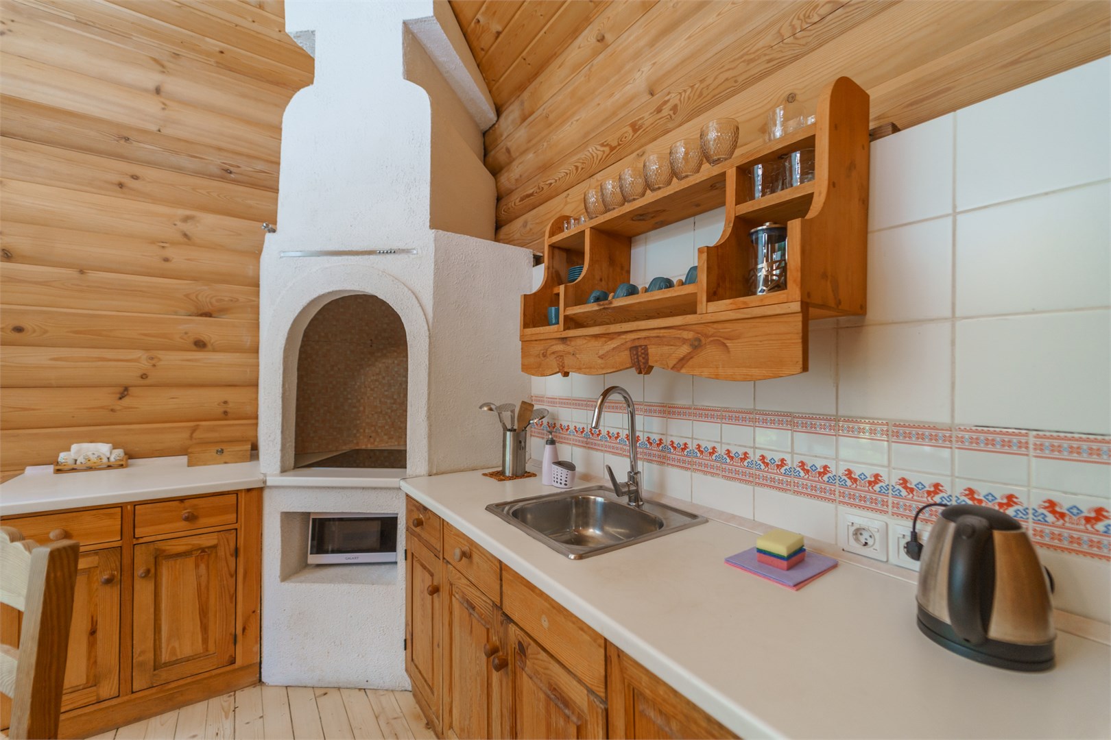 Русская деревня, одноэтажный дом с сауной в Шишки на Лампушке