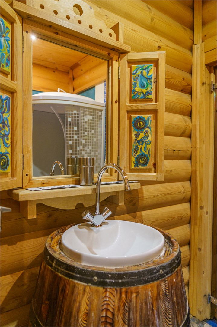 Русская деревня, одноэтажный дом с сауной в Шишки на Лампушке