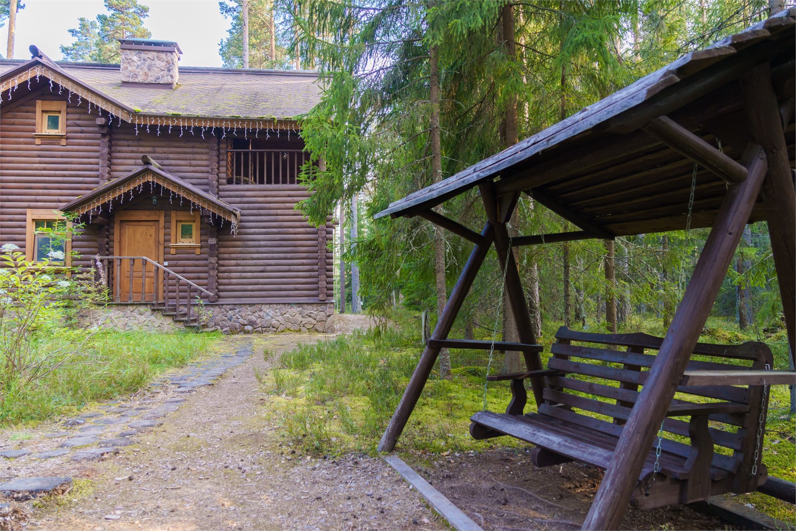 Русская деревня, двухэтажный дом с сауной в Шишки на Лампушке