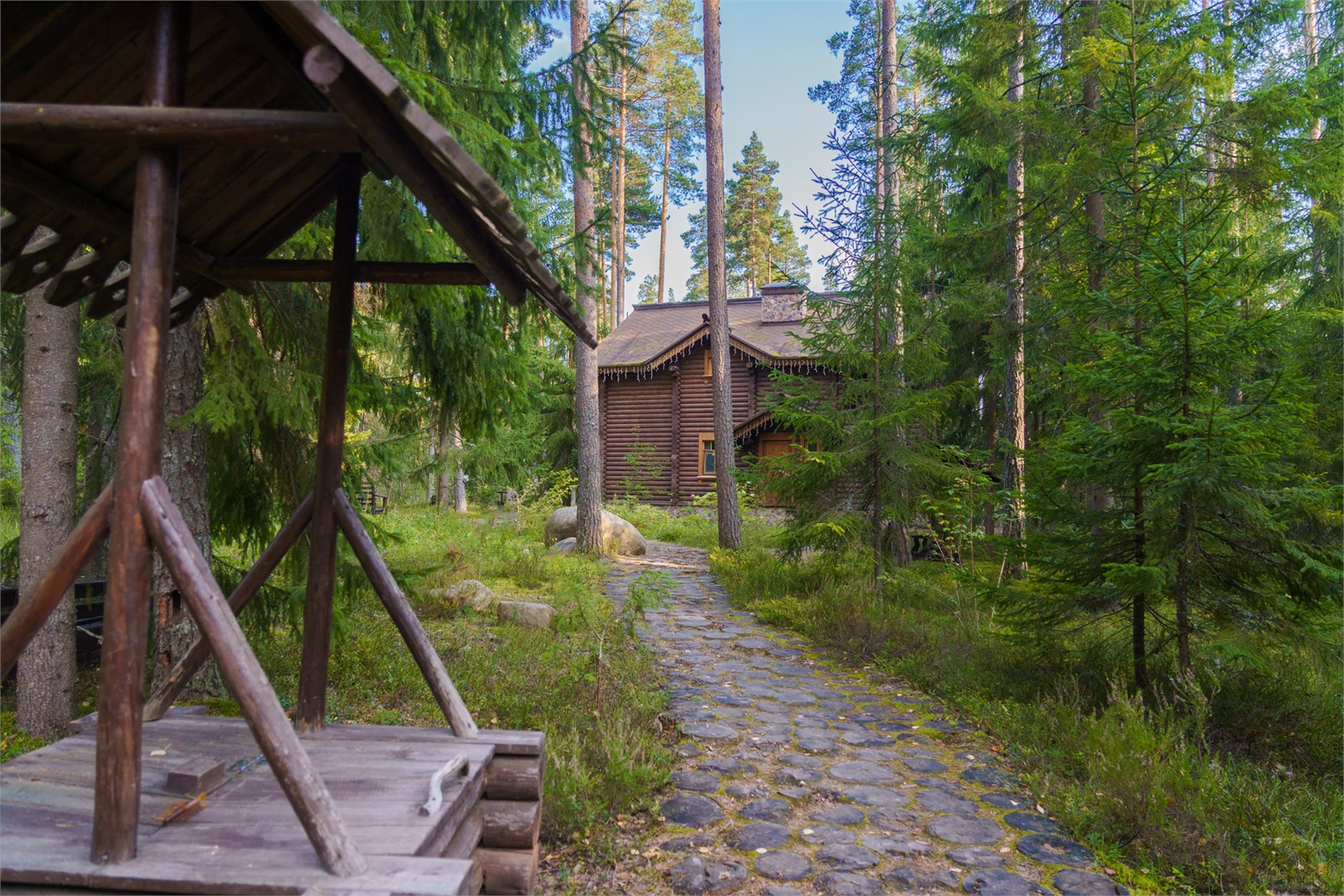 Русская деревня, двухэтажный дом с сауной в Шишки на Лампушке
