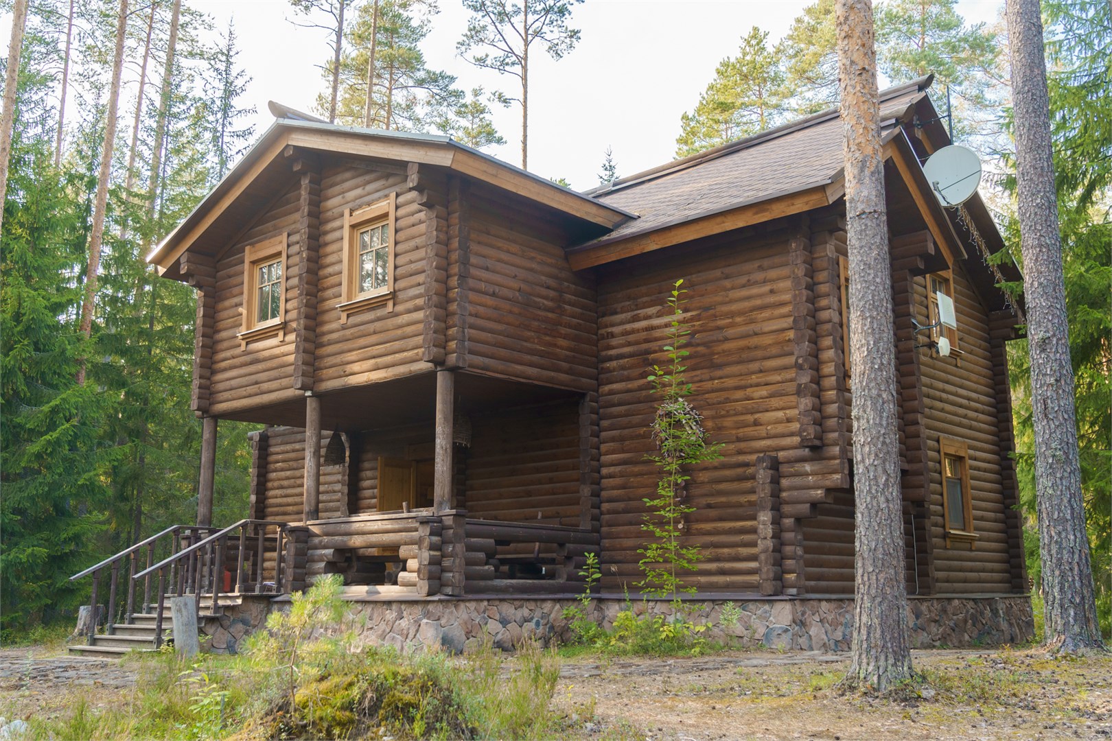 Русская деревня, двухэтажный дом с сауной в Шишки на Лампушке