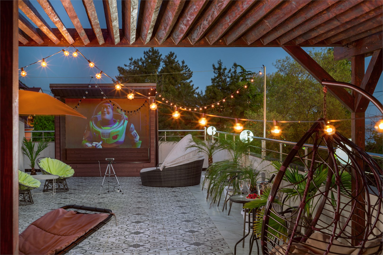 Делюкс с видом на террасу в Helas