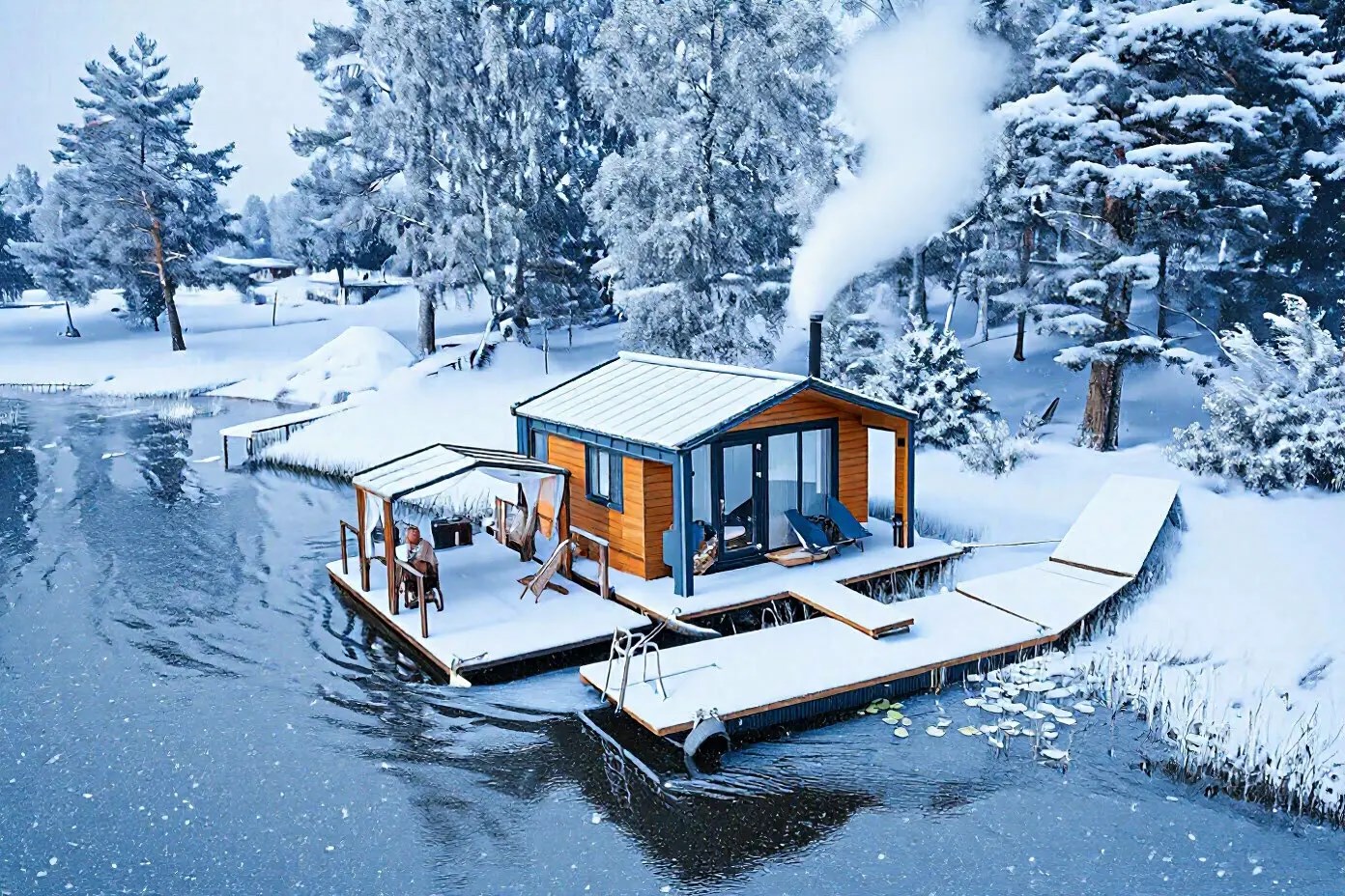 Хаусбот "Сила Вуоксы" + Плавучая беседка-барбекю в Гостевой дом