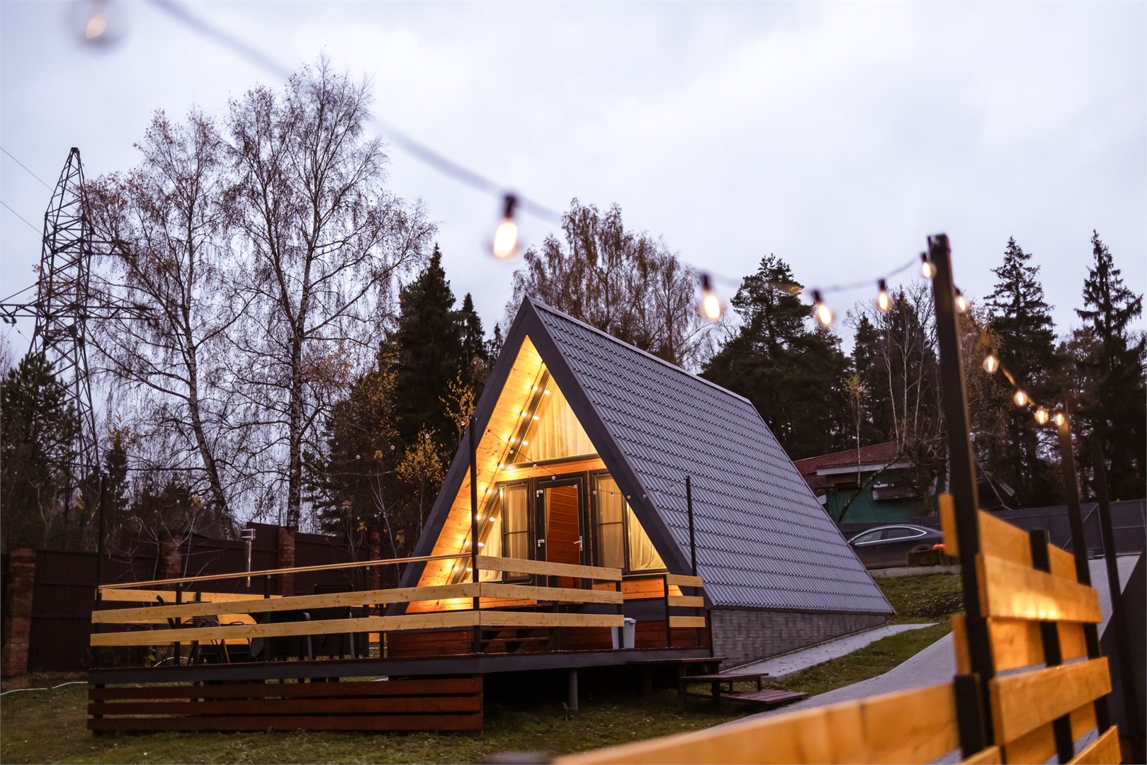 A-frame «Петрол» домик из дерева 4х местный в Ривер Хаус