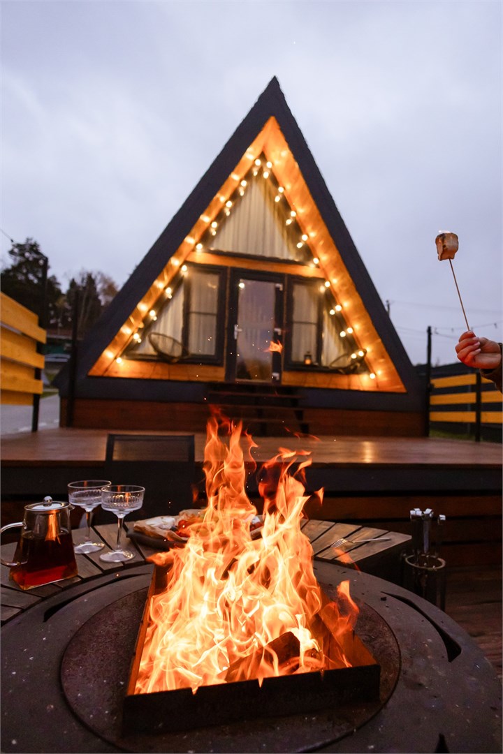 A-frame «Петрол» домик из дерева 4х местный в Ривер Хаус