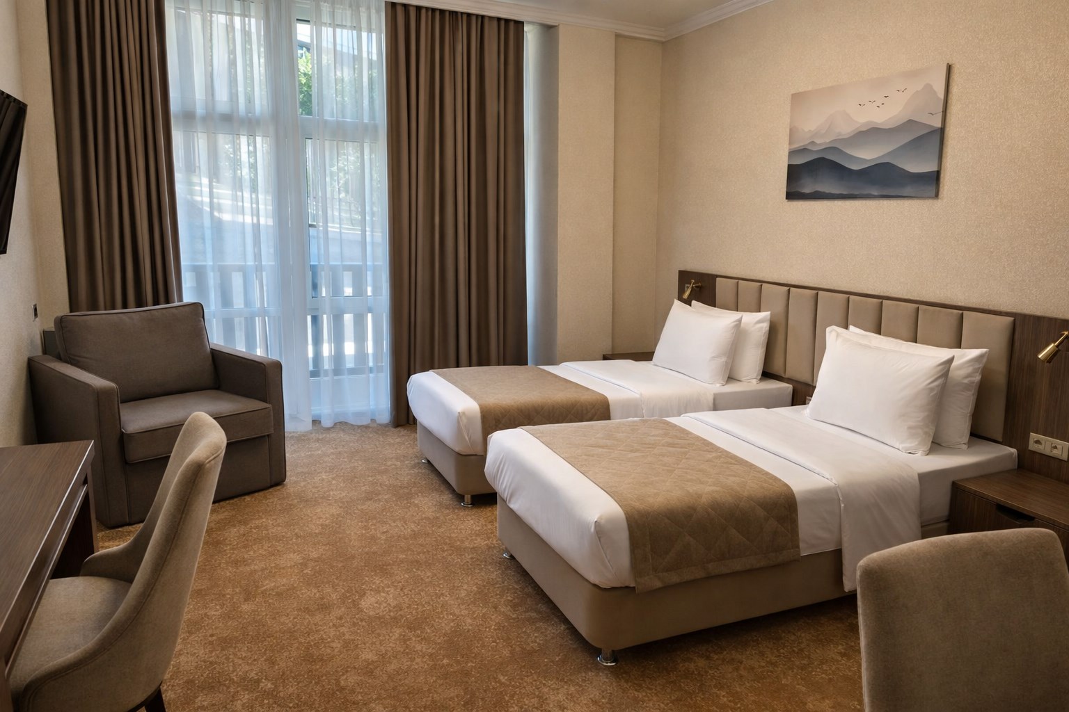 Студия Делюкс с двумя раздельными кроватями в Azimut Парк Отель