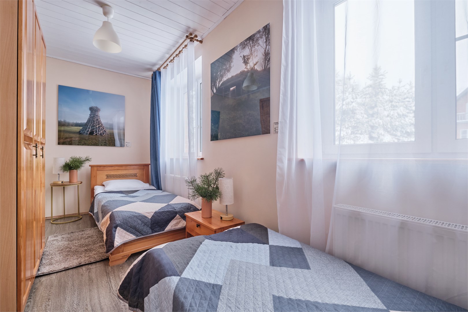 Эконом с двумя кроватями в Никола-ленивец