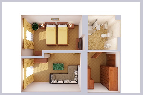 Люкс семейный 2-комнатный в Azimut Здоровье Аквамарин