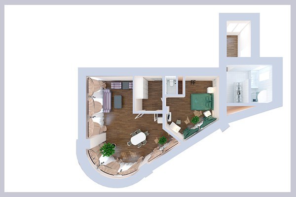 Апартаменты 2-комнатные 2-местные №101,201,202 (корпус 4) в Azimut Здоровье Долина Нарзанов Кисловодск