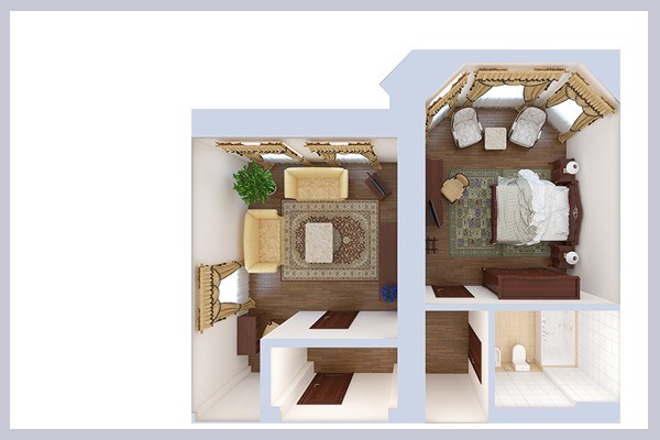 Люкс 2-комнатный 2 местный № 3 корпус 5 в Azimut Здоровье Долина Нарзанов Кисловодск