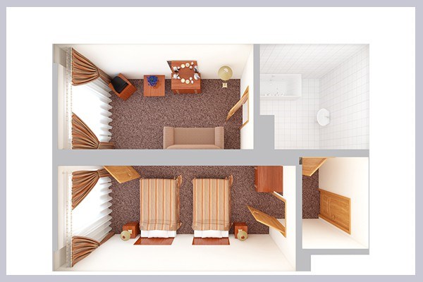 Комфорт 2-комнатный с раздельными кроватями в РЖДЗ Санаторий Буран