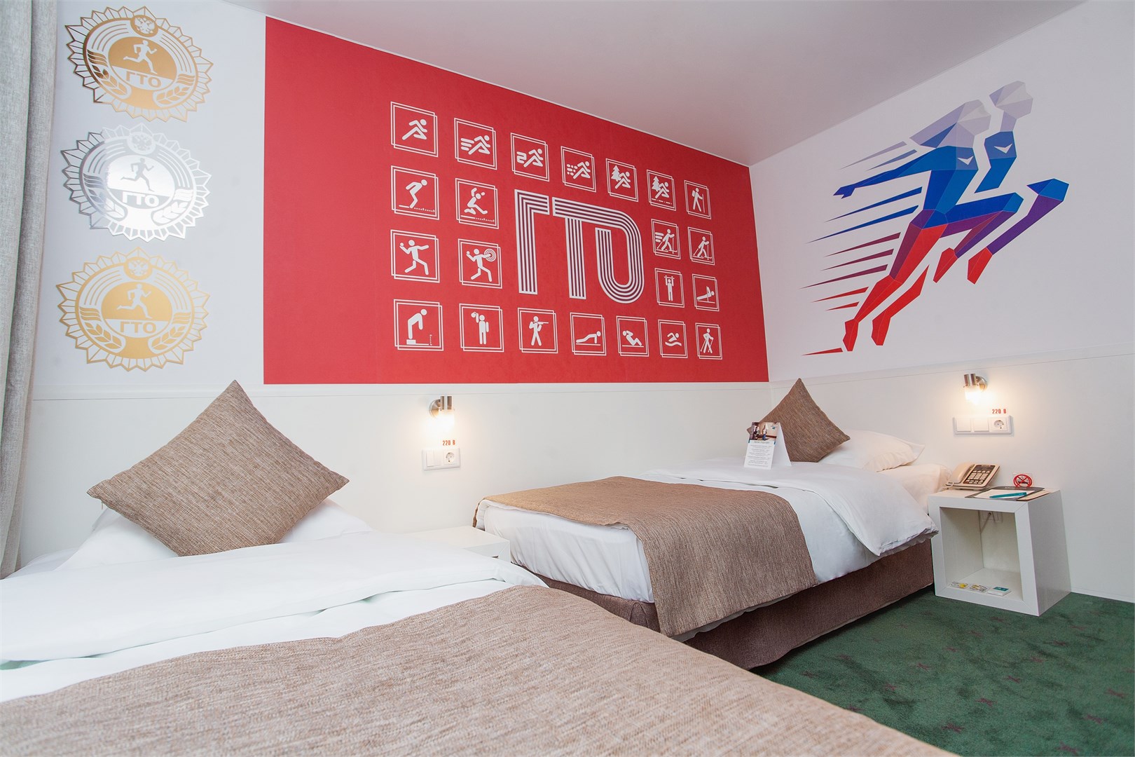 Номер с двумя односпальными кроватями в Восток