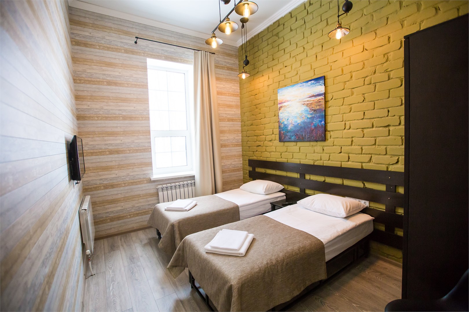 Двухместный номер с односпальными кроватями и кондиционером в Объект 784