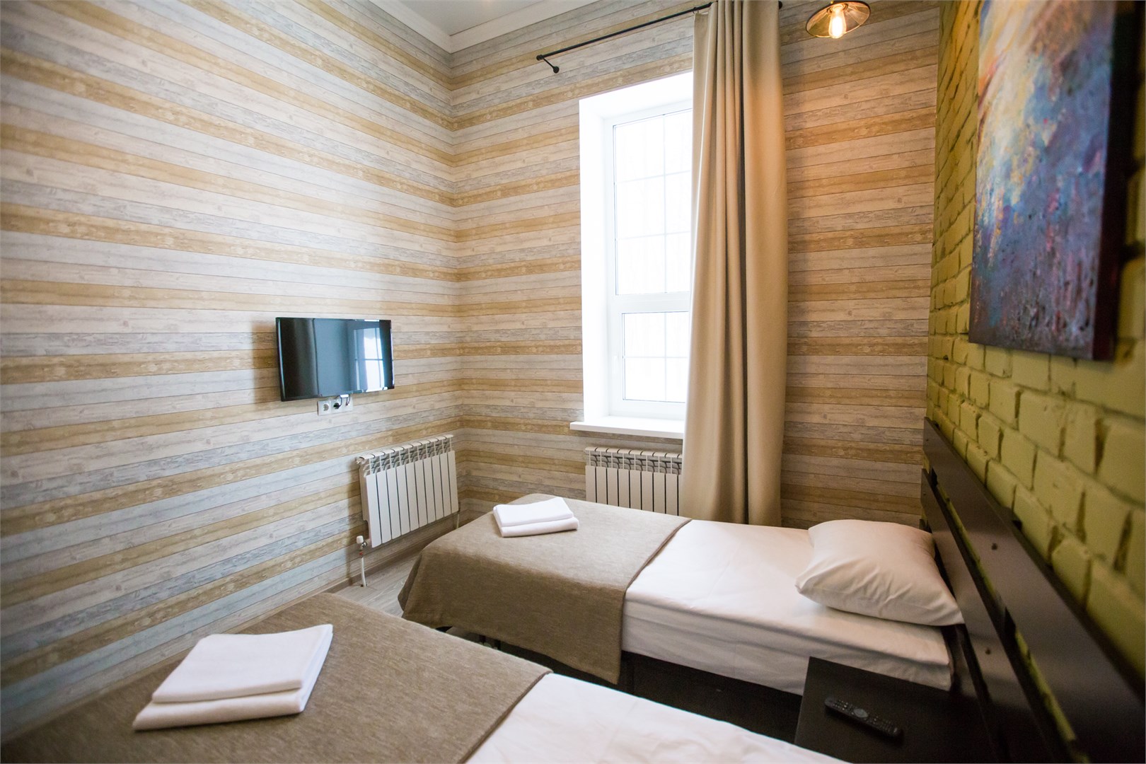 Двухместный номер с односпальными кроватями и кондиционером в Объект 784