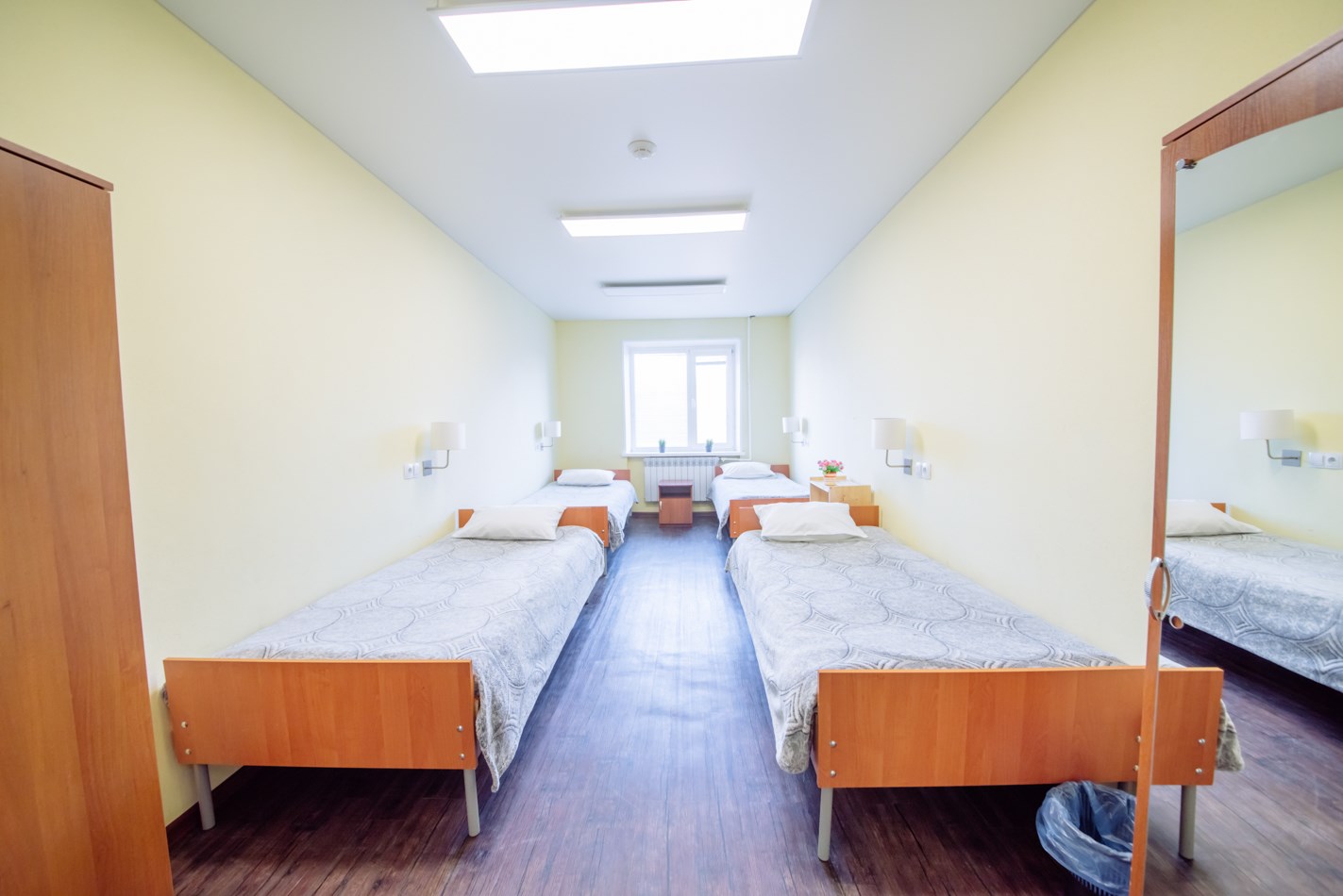 Кровать в четырехместном номере в AuRoom